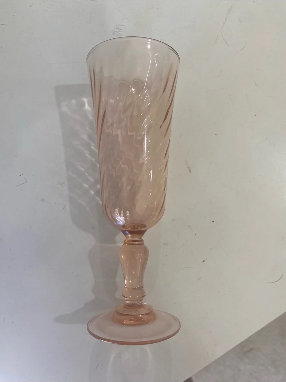 Vintage, Set of 7, Luminarc ROSALINE Champagne Flutes, Made in France